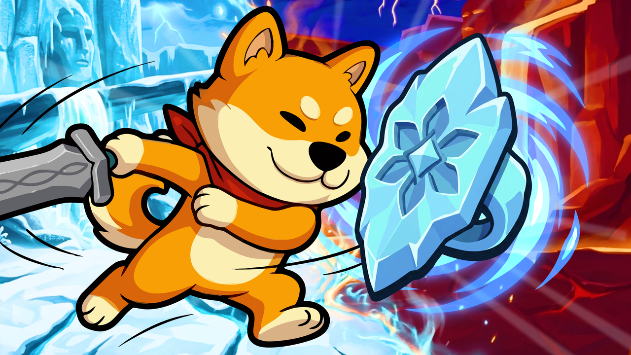 Cryomancer Shiba wielding an ice blade