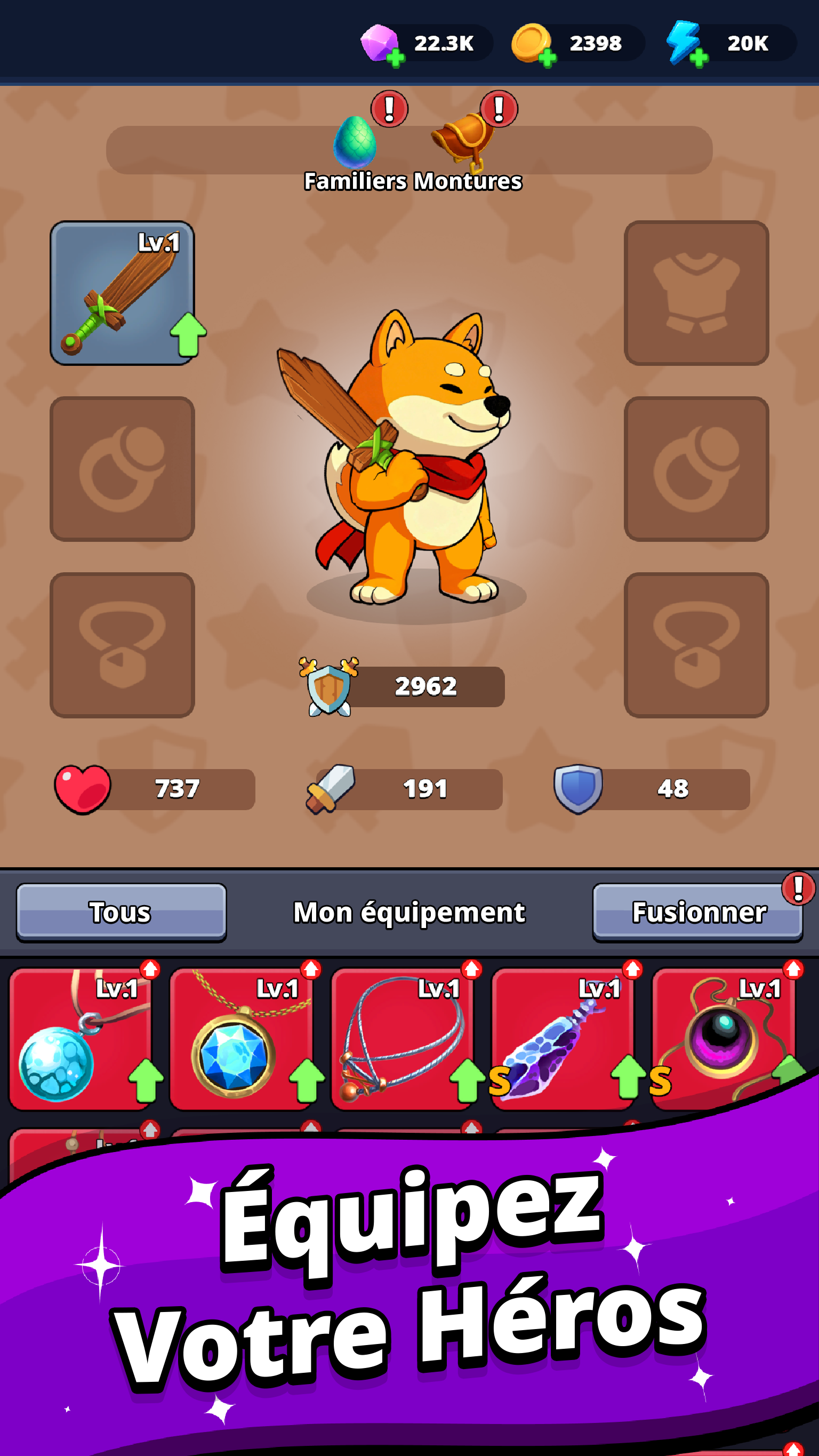 Shiba Story Go - Système de combat